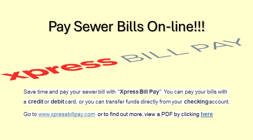 Pay Sewer Bills On-line!!!