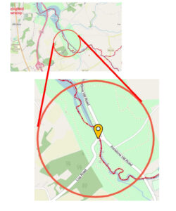 Map if intersection of Iron Stone Hill Road and Log ROad